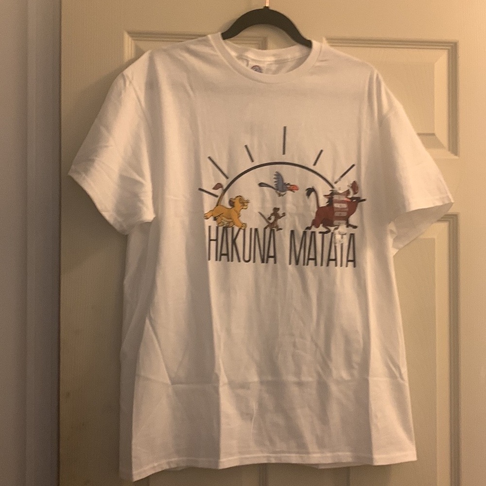 HAKUNA MATATA white 100% Preshrunk cotton white shirt